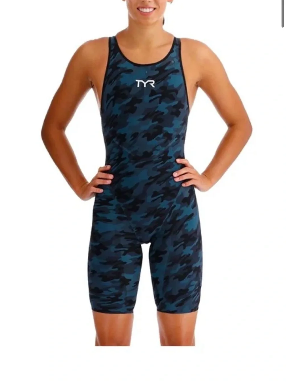 TYR Women's Venzo Open Back Swimsuit - Camo Tech Suit